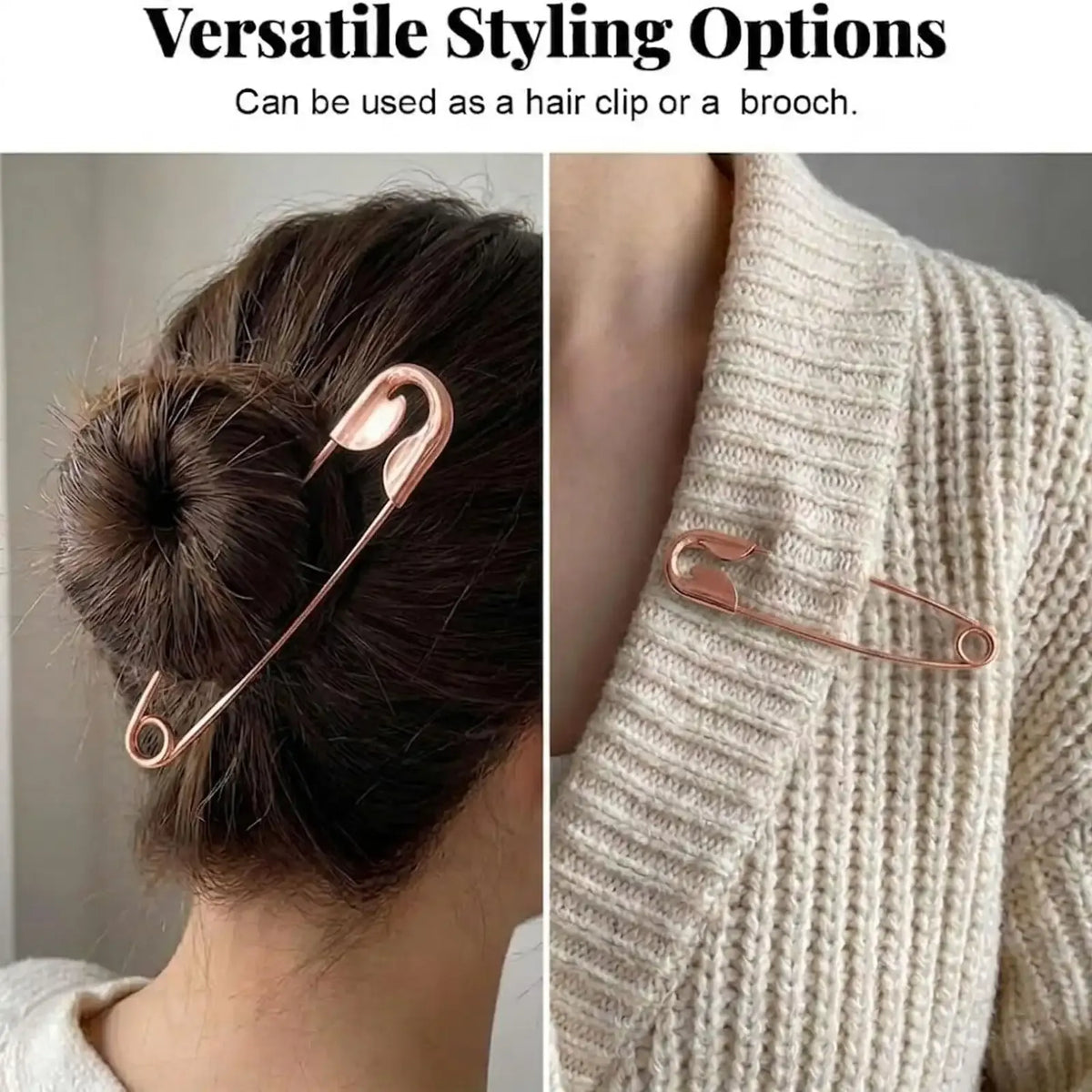 Oversized Korean Style Safety Pin Hair Clip