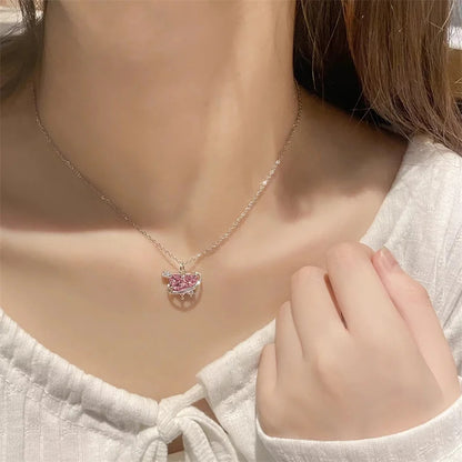 Luxury Butterfly Planet Pendant Necklace