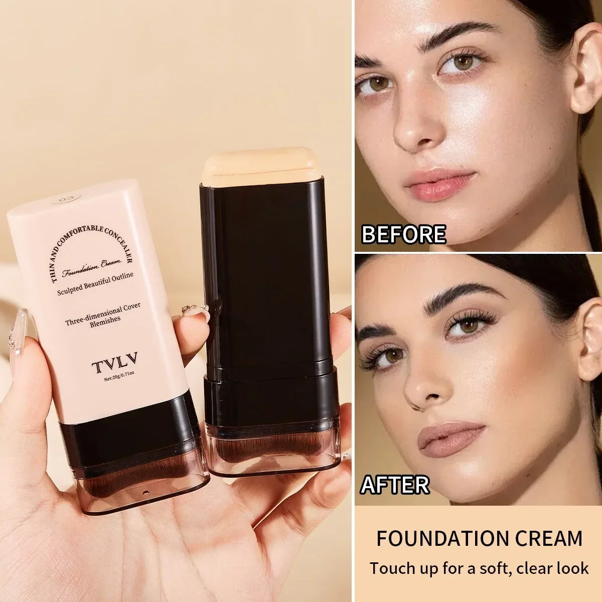 2-in-1 Flawless Foundation Stick with Brush