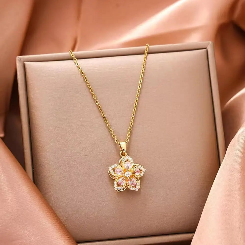 Princess Rapunzel Spinning Sundrop Flower Necklace