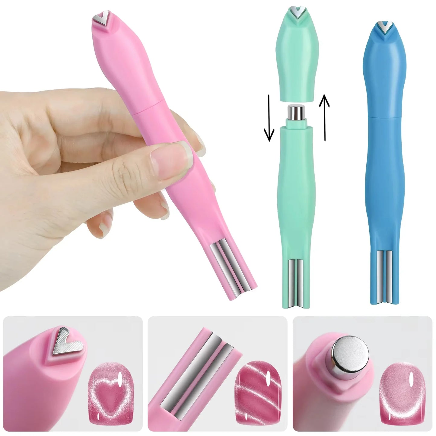 3-in-1 Love Heart Nail Magnet – Heart & Line Effects