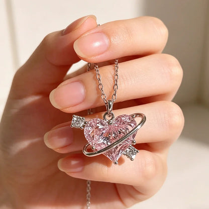 Luxury Butterfly Planet Pendant Necklace