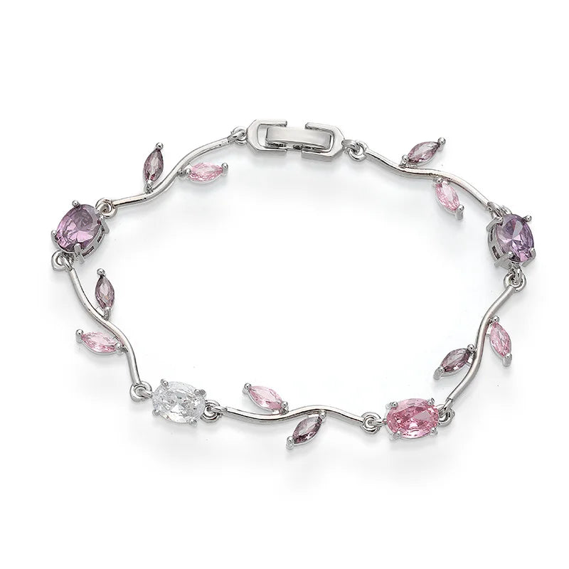 Elegant Crystal Flower Bracelet for Women