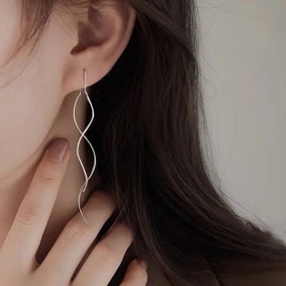 Twisted Long Threader Earrings for Women