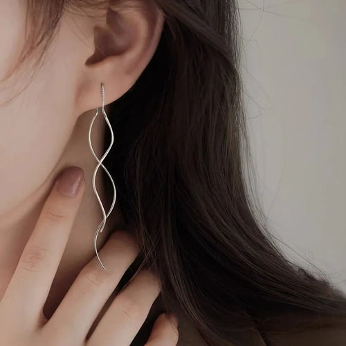 Twisted Long Threader Earrings for Women