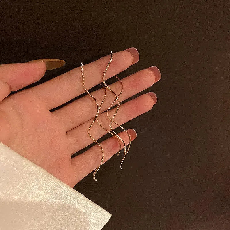 Twisted Long Threader Earrings for Women