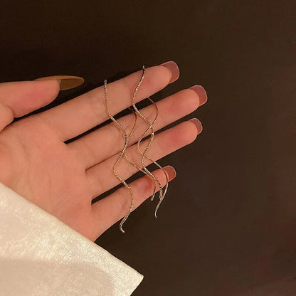 Twisted Long Threader Earrings for Women