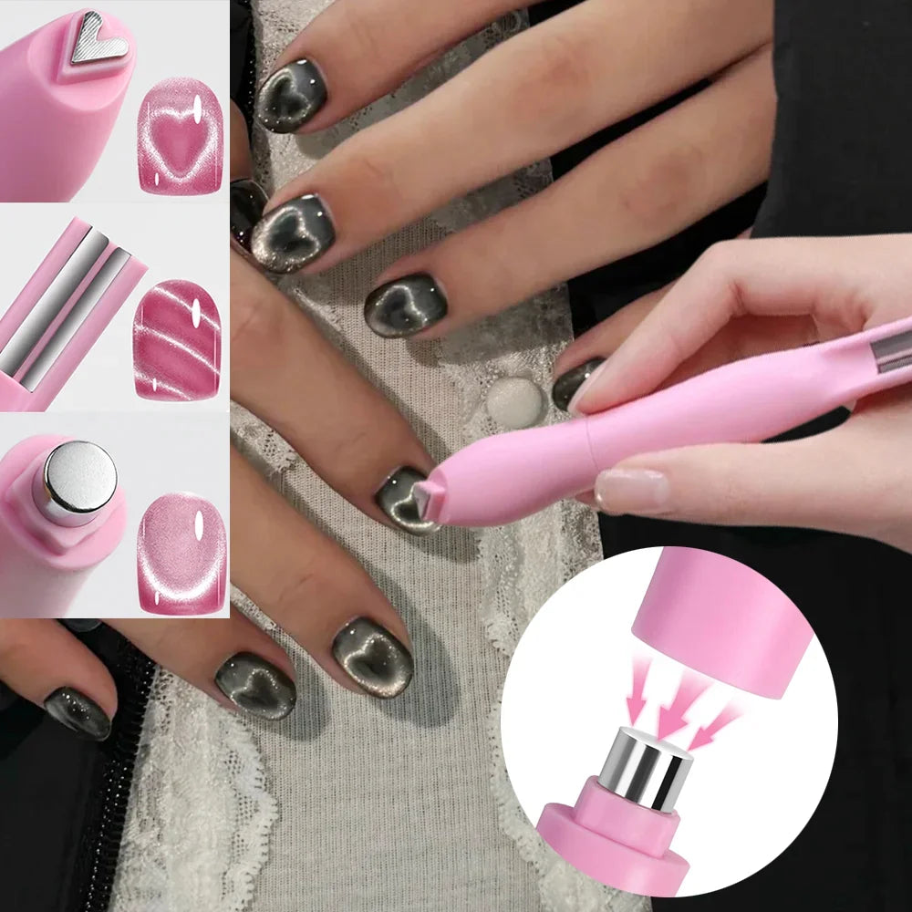 3-in-1 Love Heart Nail Magnet – Heart & Line Effects