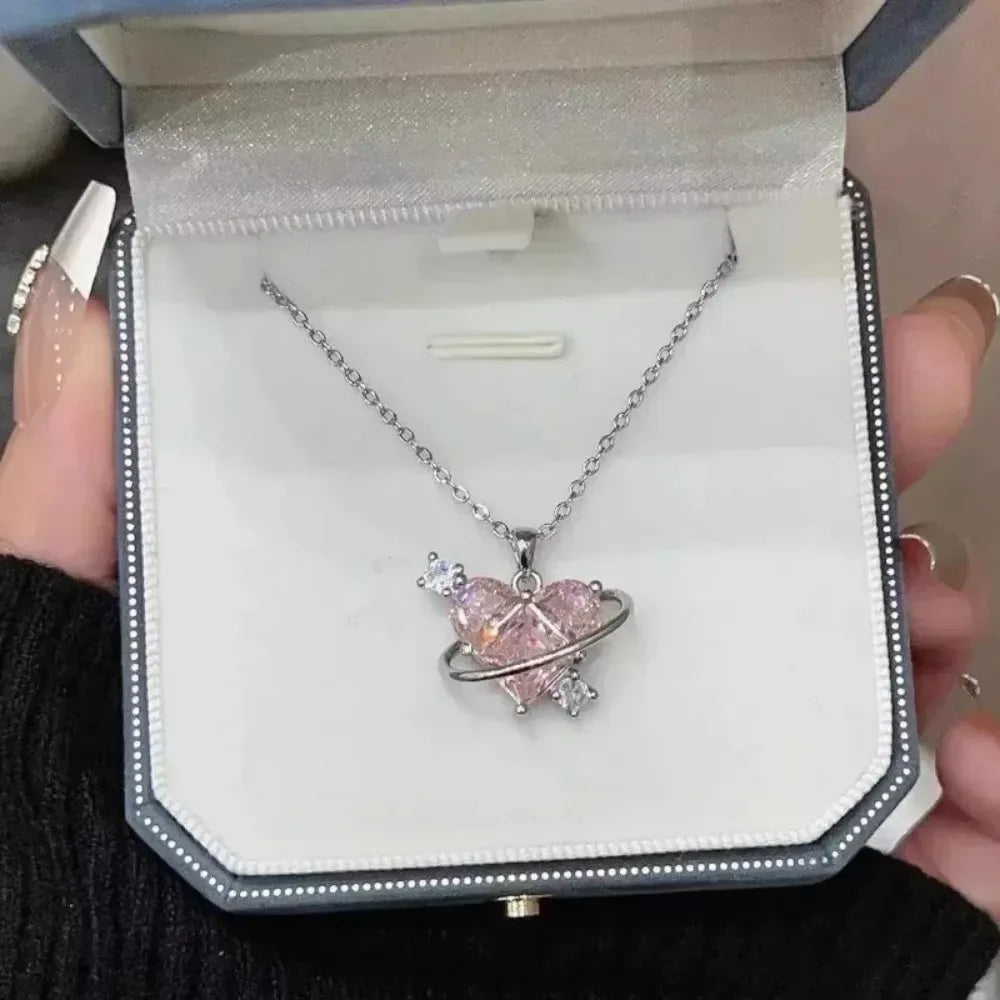 Luxury Butterfly Planet Pendant Necklace