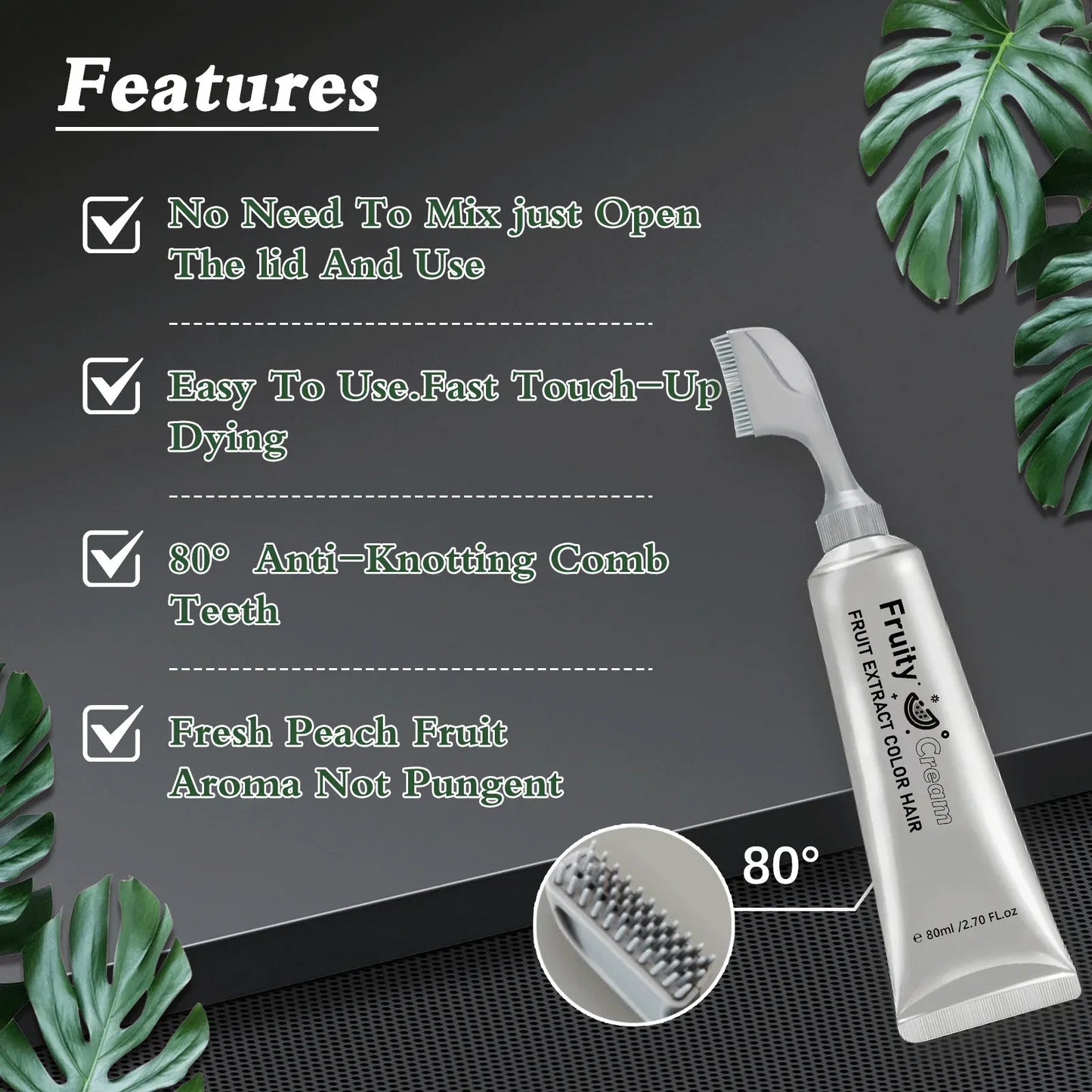 Instant Fruit Comb Natural Hair Dye Cream