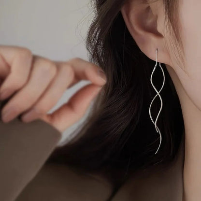 Twisted Long Threader Earrings for Women