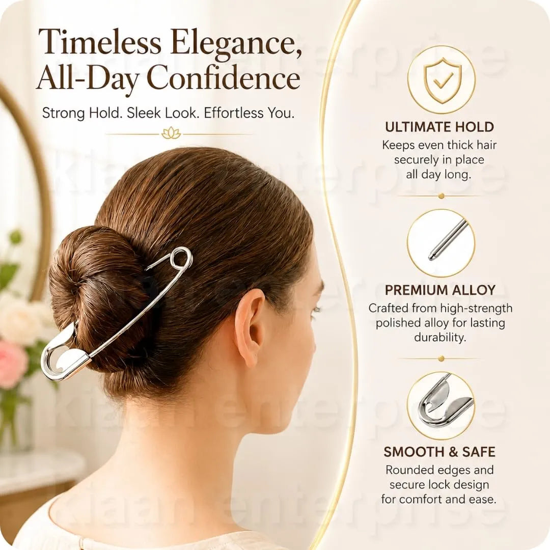 Oversized Korean Style Safety Pin Hair Clip