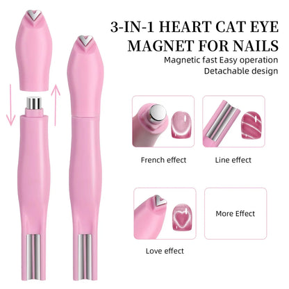 3-in-1 Love Heart Nail Magnet – Heart & Line Effects
