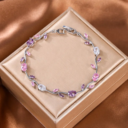 Elegant Crystal Flower Bracelet for Women