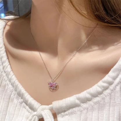 Luxury Butterfly Planet Pendant Necklace