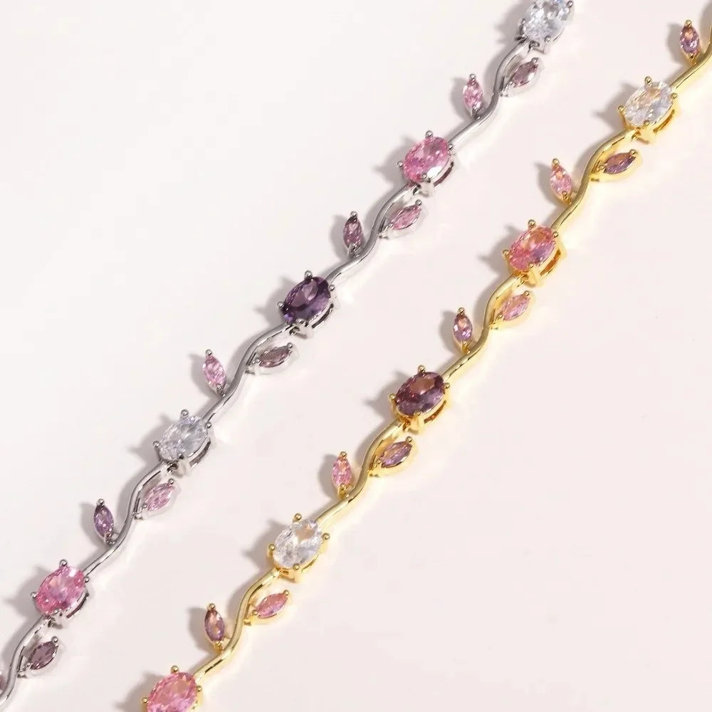 Elegant Crystal Flower Bracelet for Women
