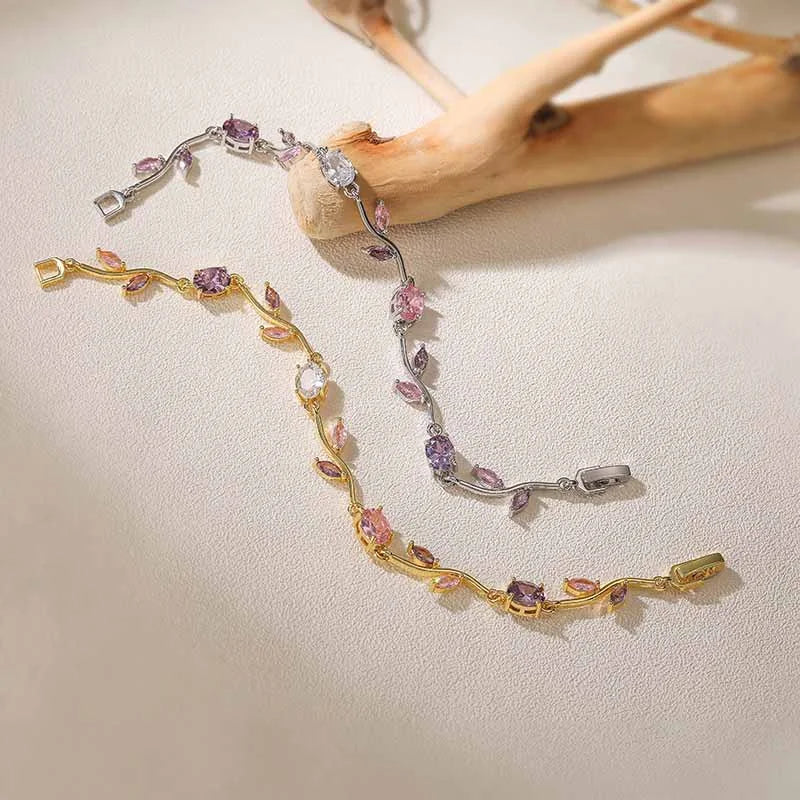 Elegant Crystal Flower Bracelet for Women
