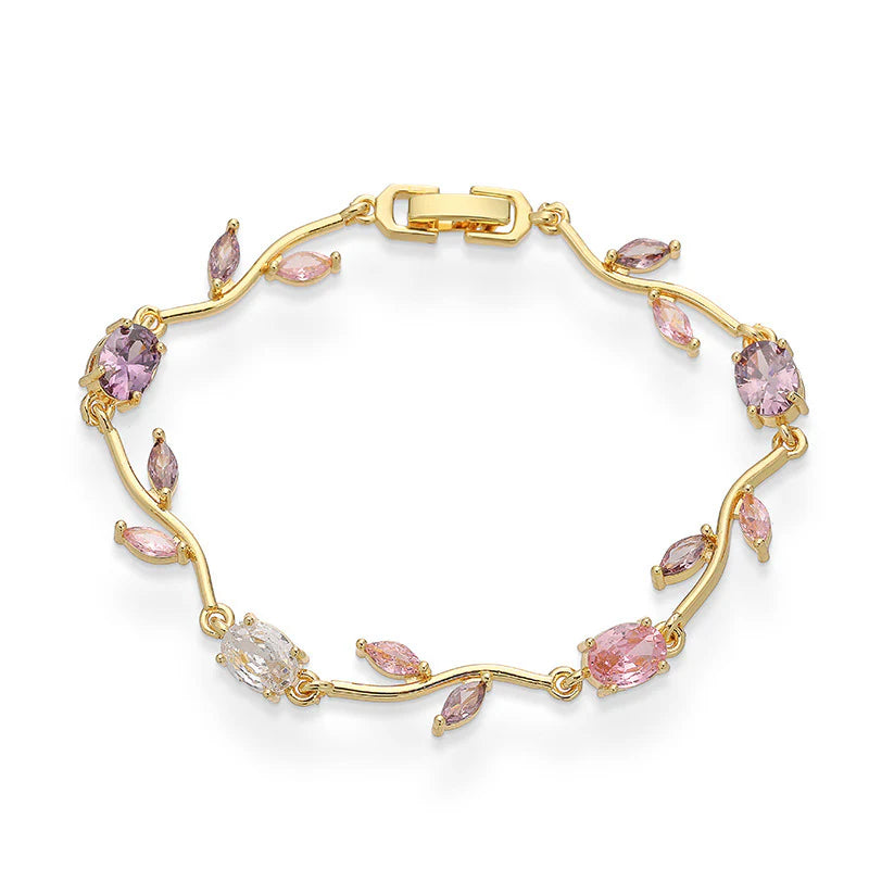 Elegant Crystal Flower Bracelet for Women