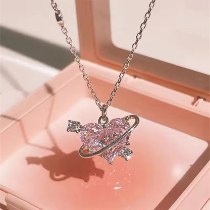Luxury Butterfly Planet Pendant Necklace