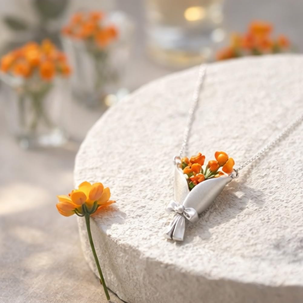 Flower Mini Bouquet Necklace