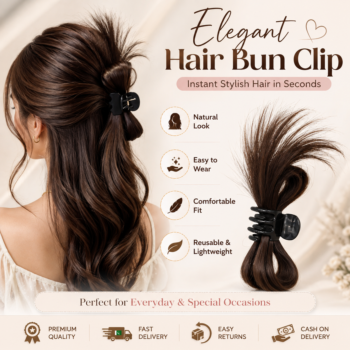 Instant Bow Hair Clip Extention
