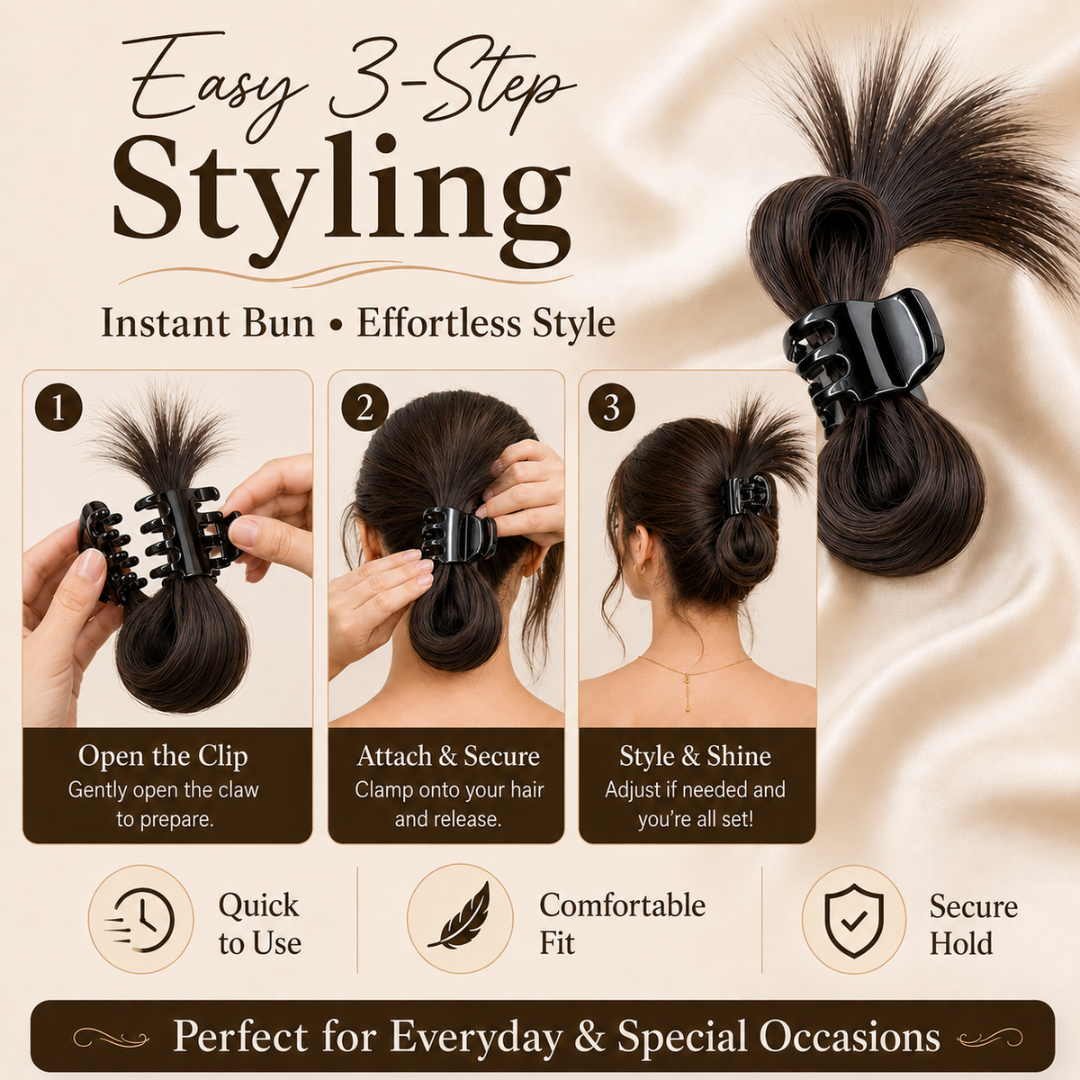Instant Bow Hair Clip Extention