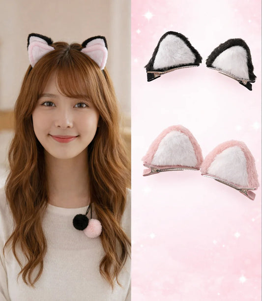 Soft Cat Ear Hair Clips – Korean Trend Style