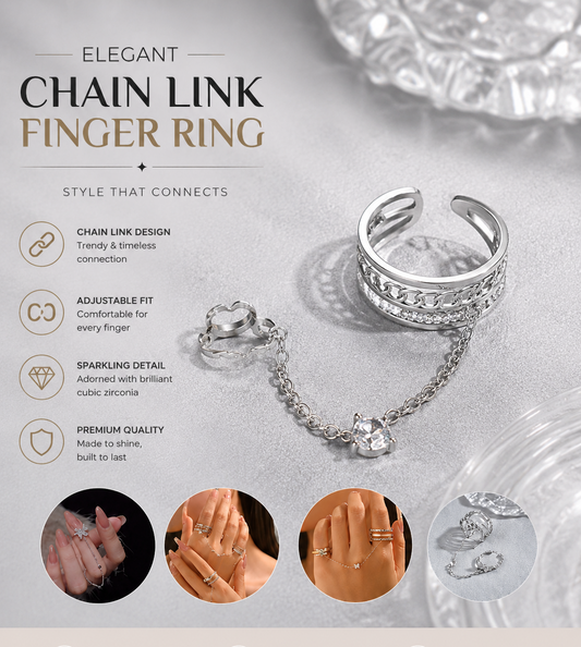Elegant Butterfly Chain Ring for Women