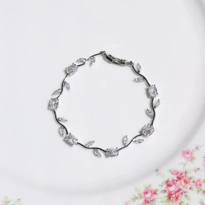 Elegant Crystal Flower Bracelet for Women