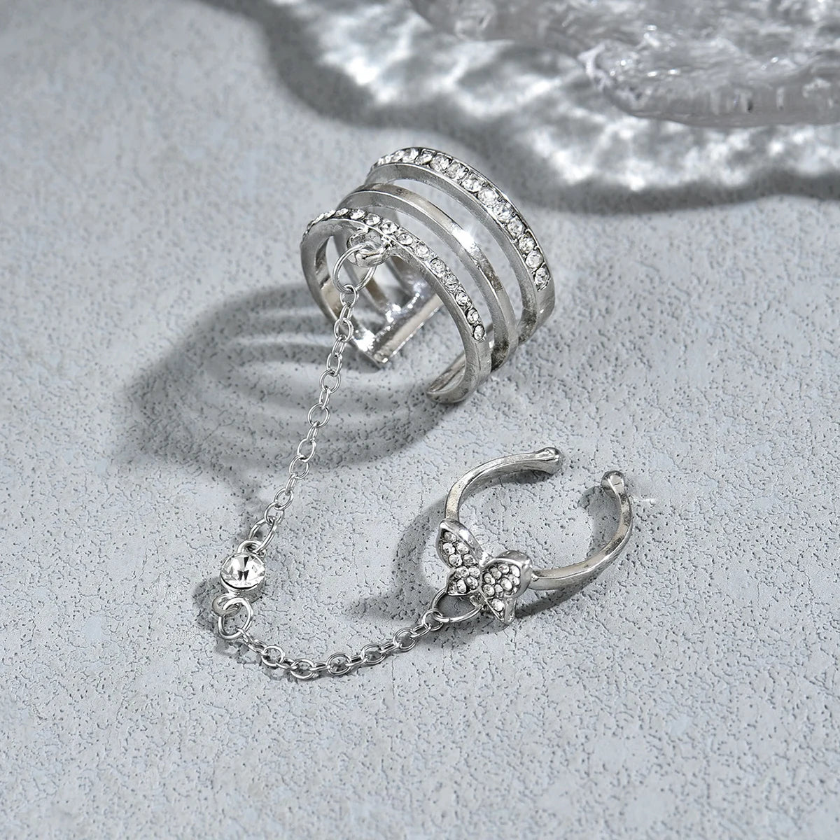 Elegant Butterfly Chain Ring for Women
