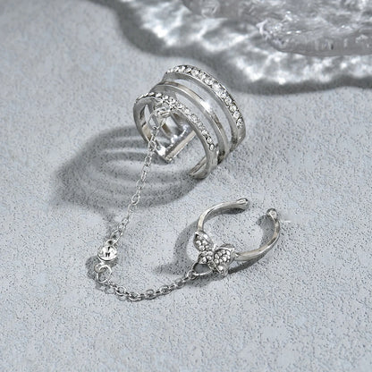 Elegant Butterfly Chain Ring for Women