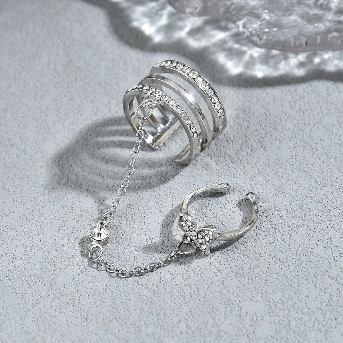 Elegant Butterfly Chain Ring for Women