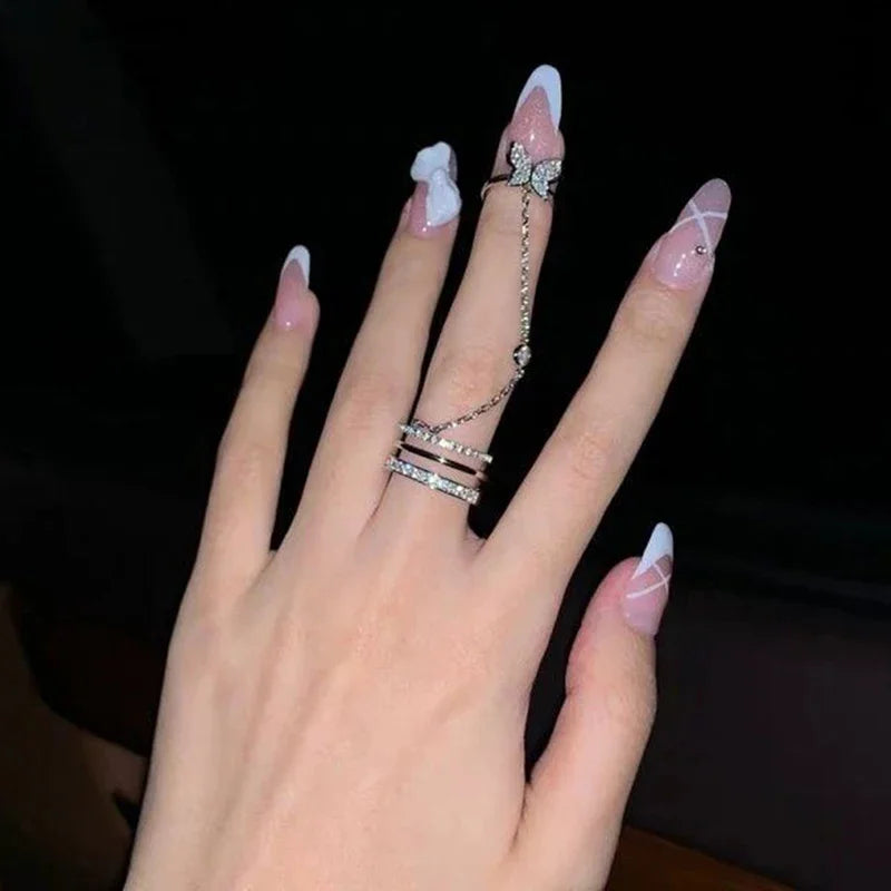 Elegant Butterfly Chain Ring for Women
