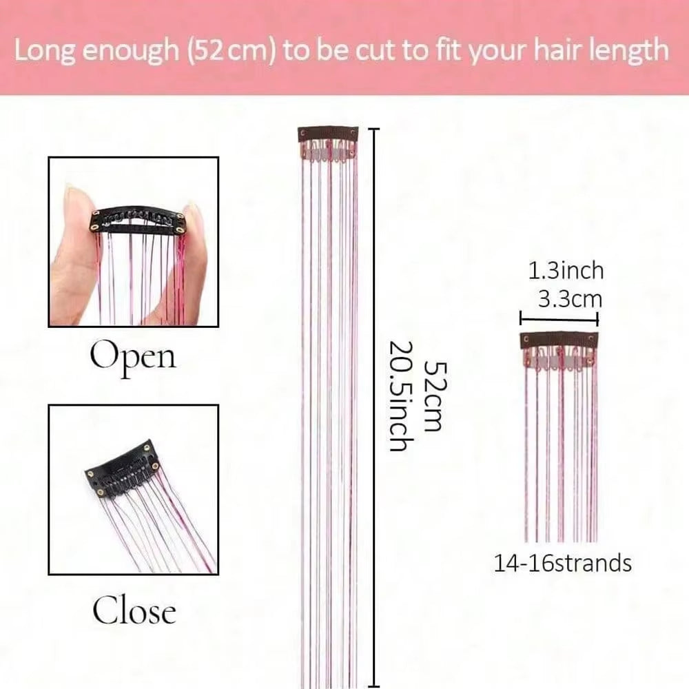 Shiny Glitter Hair Tinsel Extensions