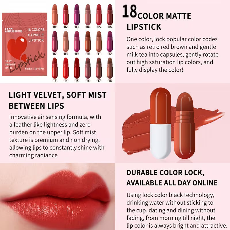 Mini Matte Capsule Lipstick Set