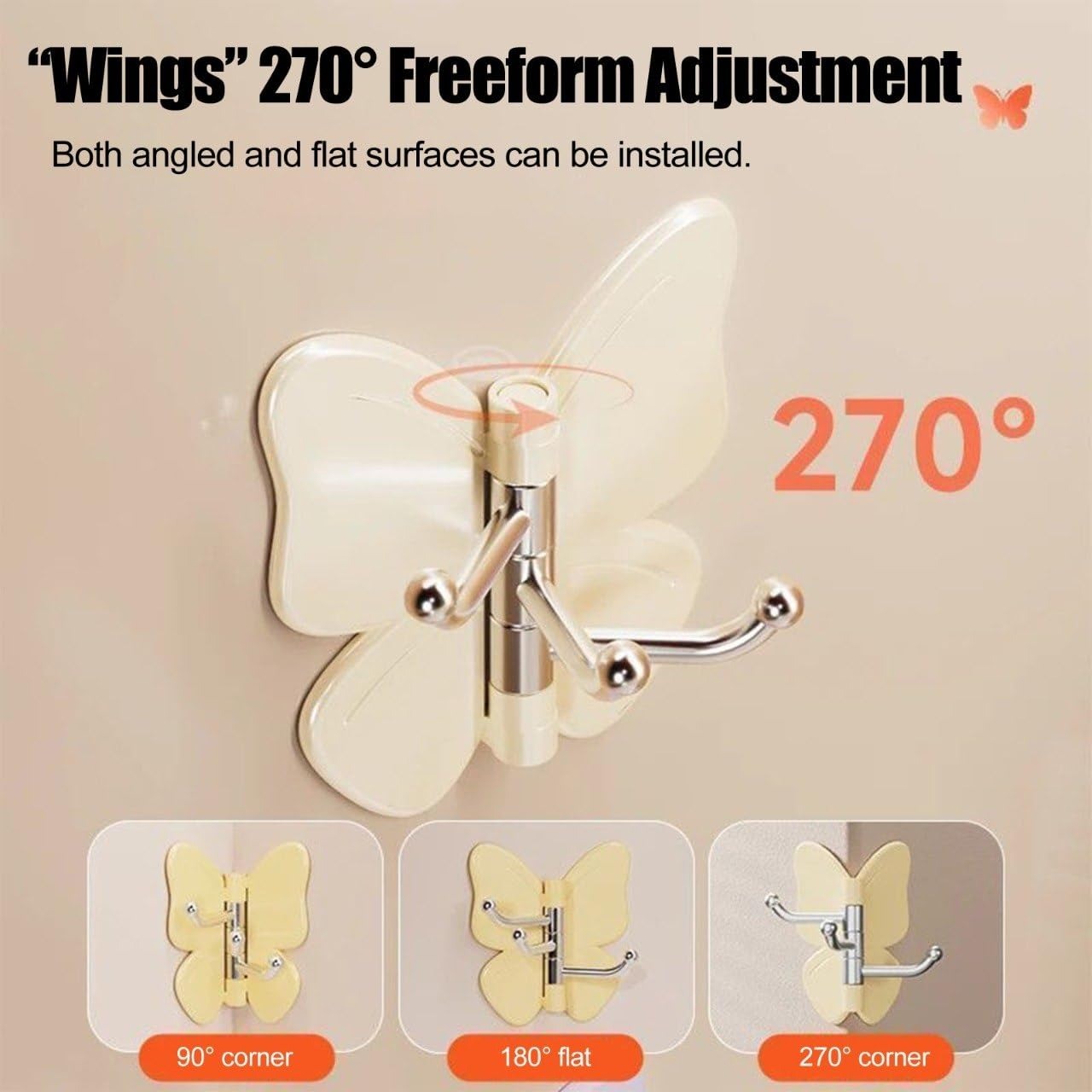 Velmora ® | Butterfly Shape Rotatable Hooks