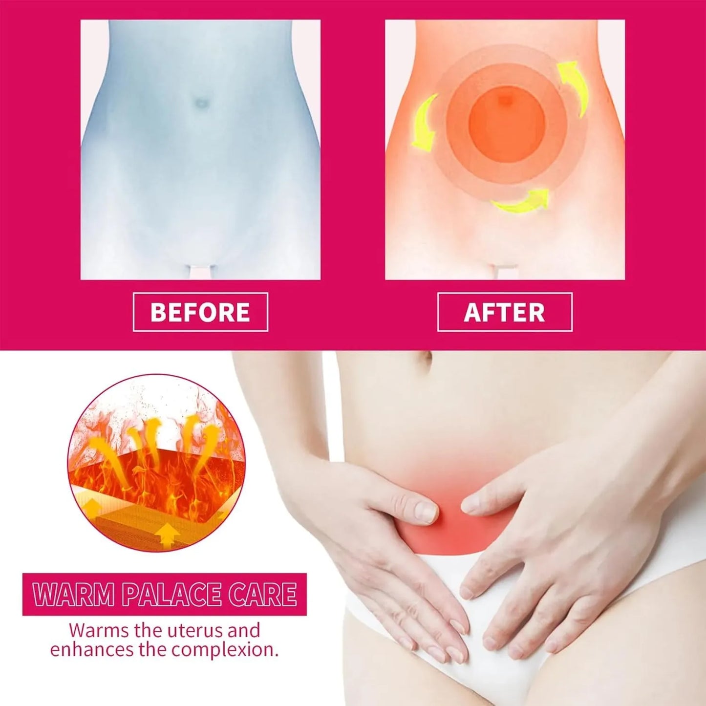 Instant Pain Relief Menstrual Pads | Self-Heating Menstrual Pain Patches