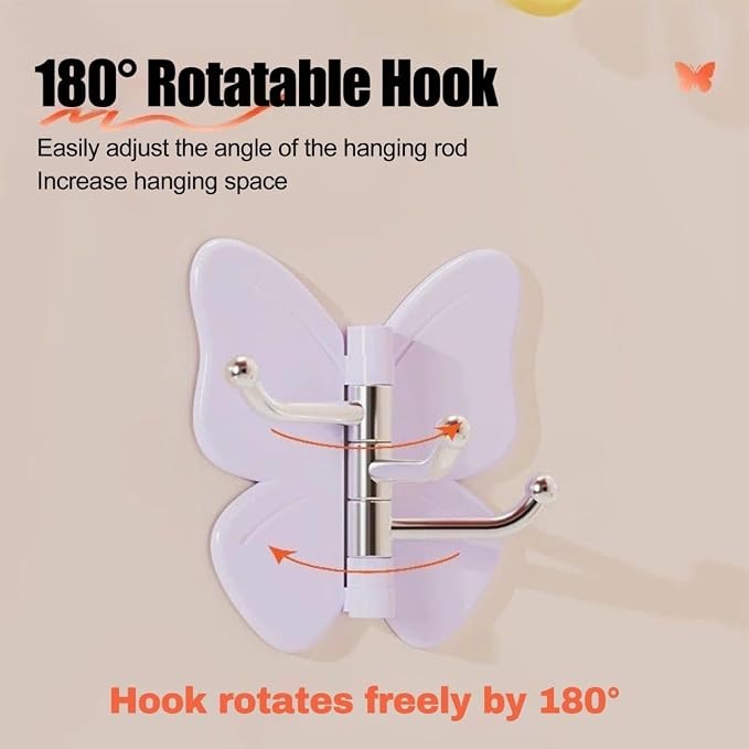 Velmora ® | Butterfly Shape Rotatable Hooks
