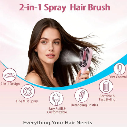 2-in-1 Spray Water Hair Brush