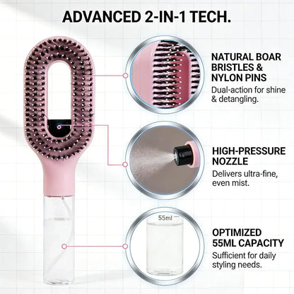 2-in-1 Spray Water Hair Brush