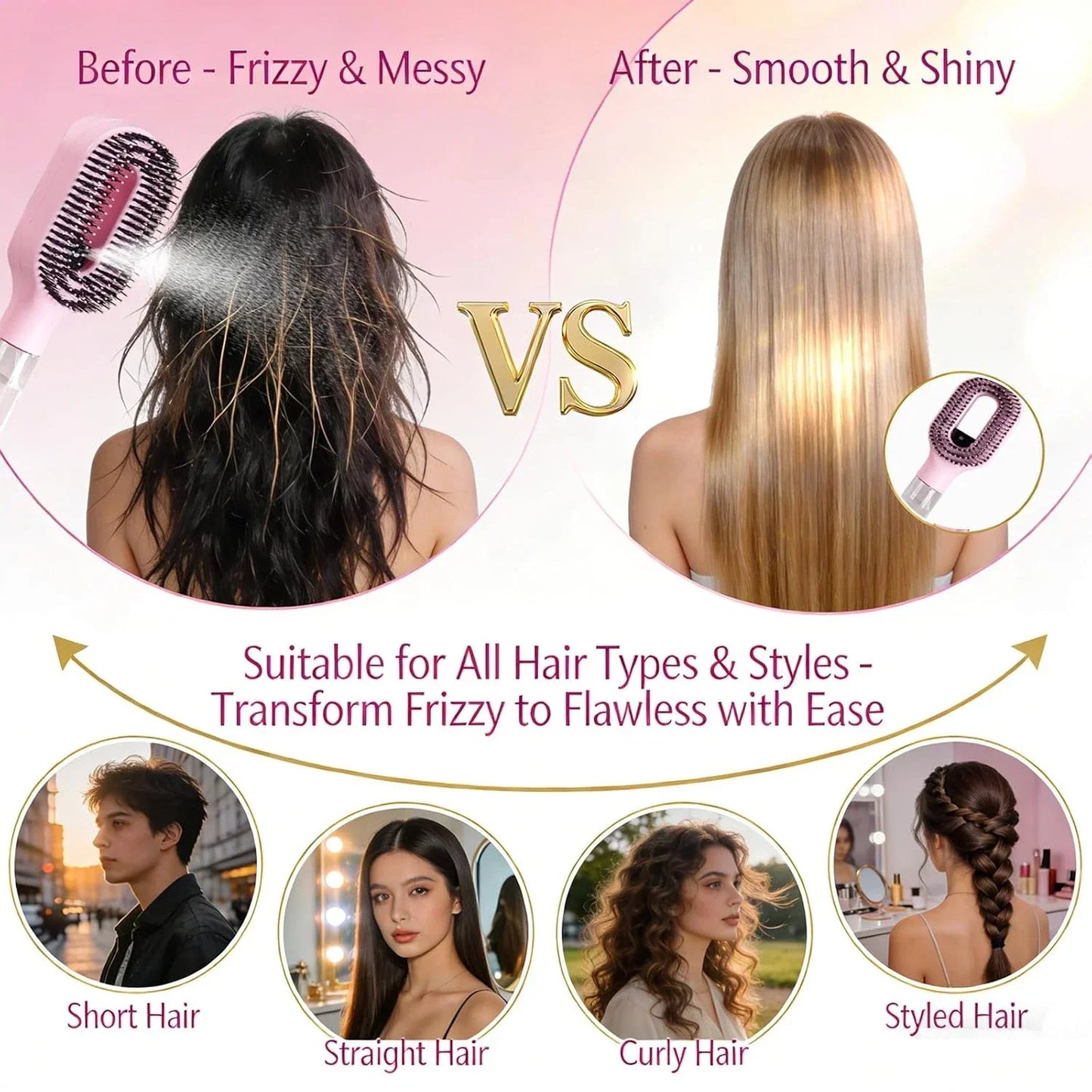 2-in-1 Spray Water Hair Brush